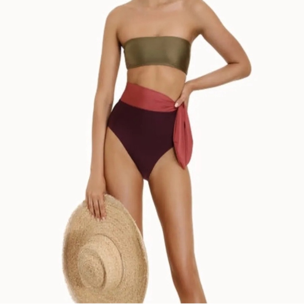 ZIMMERMANN Rosa Color Block Bikini in Bottom Spliced New With Tags Size 8